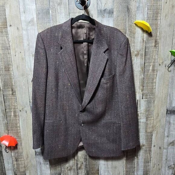 Yves Saint Laurent YSL Vintage Brown Tweed Blazer Sport Coat Jacket - Picture 1 of 6
